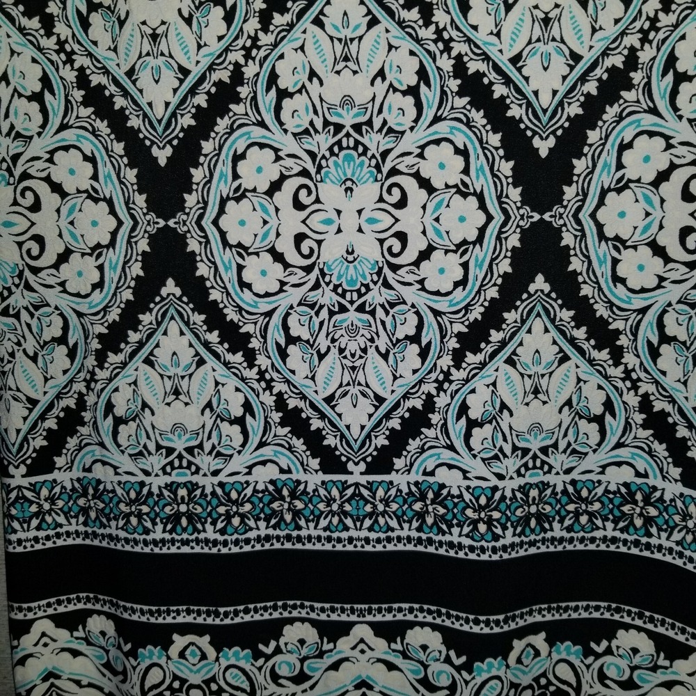 Studio One New York Shift Dress Textured Print Hardware Stretch Boho Size Small - Picture 4 of 9